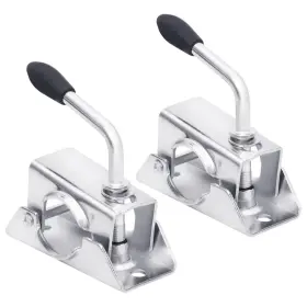 152245 Vidaxl Jockey Wheel Clamps 2 Pcs 5.3x2.6x5.5 Inch Galvanised Steel