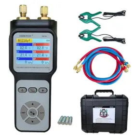 Vivantech Va104 Professional A/c System Diagnostic Tester Hvac Gauge Dual Pressure &
