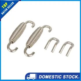 X Autohaux 726215643190 Pack Of 2 Motorcycle 45mm Exhaust Pipe System Muffler Coil Spring With Pull Hooks