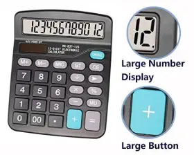 Kk-837-12s Xin Electronic Firm Calculators Standard Function Desktop Calculator 12 Digit Large #3