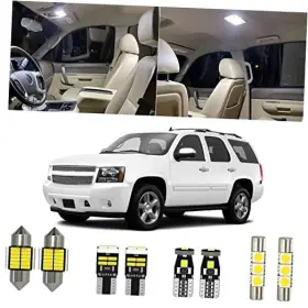 Mii07-14tahoe-15w-4014 Xpismii 15 Piece 6000k White Led Interior Light Kit Package Replacement For Chevy