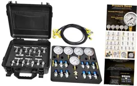 Hptk-01 Yfixtool Hydraulic Pressure Test Kit With 5 Gauges 150/1500/3500/6000/9000 Psi And 14