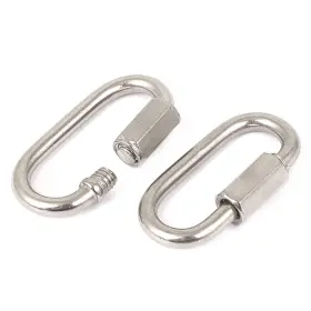 Zaplyte 678202600061 3.5mm Thickness 304 Stainless Steel Quick Oval Link Lock 2 Pcs