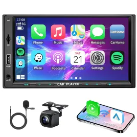 Zeminba 738211729099 7 Inch Double Din Car Stereo With Wireless Apple Carplay And Android Auto Navi