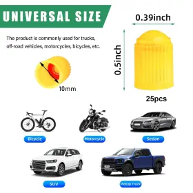 Ziciner 786402998007 25 Pcs Tire Valve Stem Caps Plastic Car Tyre Cap With O Rubber #2