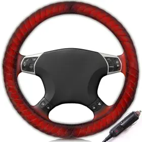 Zone Tech 87466249 Car Steering Wheel 12v Heated Cover - Classic Black Premium