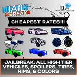 Online Jailbreak All Vehicle Car Spoiler Rim Color Texture -- Clean+dupe. Fixed Price $281.00.