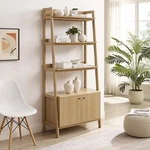 Modway Bixby 33" Bookshelf Display Case In Oak. Fixed Price $280.00.