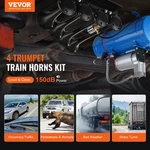Train Kit, 4-TRUMPET 150DB Air Horn, 12V 120 Psi Compressor & 1.6 Gal Tank. Fixed Price $143.99.