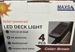 Maxsa 47332 Solar-powered Led Deck Light, Pk, Improves Safety. Fixed Price $25.59.