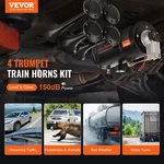 Train Horns Kit, 4 Trumpet Air 150DB For Pickup Trucks,. Fixed Price $108.96.