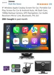 Jzones 9" Wireless Carplay Android Auto Screen 4K Dash 1080P Backup Camera. Fixed Price $84.99.