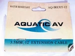 Aquatic Av AQ-IREXT-12 3.5MM 12-FOOT Water Resistant Extension Cable New Sealed. Fixed Price $8.00.