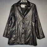 Kc Collections Jacket Womens Large Black Faux Leather Car Coat Quilted Lined. Fixed Price $29.99.