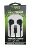 Rove Wired Usb-c Earbuds Built In Microphone Rvweusbcbk Black. Fixed Price $10.98.