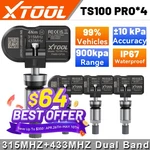 4PCS Xtool TS100 315MHZ&433MHZ Dual Band Programmable Tire Pressure Sensors. Fixed Price $79.96.