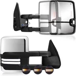 Switchback Towing Mirror Compatible With Light, Chrome Silver. Fixed Price $315.97.