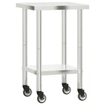Kitchen Table With Wheels Workbench Food Prep Top Stainless Steel Vidaxl. Fixed Price $117.99.