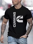 Casual Black Short-sleeve T-shirt For Men Featuring Cummins Logo. Fixed Price $11.99.