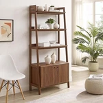 Modway Bixby 33" Bookshelf Display Case In Walnut. Fixed Price $280.00.
