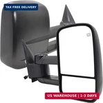 Aerdm New Pair Set Towing Mirrors Side Power Operated Heated Textured Black Tele. Fixed Price $206.86.