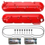 Red Valve Covers Left & Right Compatible With Silverado Sierra Express Savana.... Fixed Price $102.56.