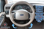 00-04 Ford Excursion Limited 7.3L Turbo Diesel -tan Leather Steering Wheel Cover. Fixed Price $105.33.