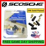 Scosche Speaker Terminals & Connectors 24K Gold Plated W/ Insulator Sleeve 16GA.. Fixed Price $12.95.
