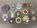 Lot American & European Automobile Car Club Grill Badges Emblems Metal Enamel. Fixed Price $1000.00.