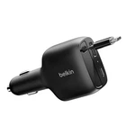Belkin Boostcharge 75W 2-PORT Car Charger-with Retractable Usb-c Cable Black. Fixed Price $39.95.